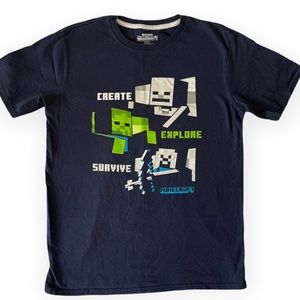 Minecraft navy t-shirt short sleeve size XLarge 14